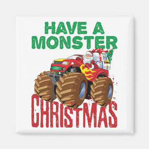 Monster Truck Weihnachten Weihnachtsmann Jungen Kl Magnet