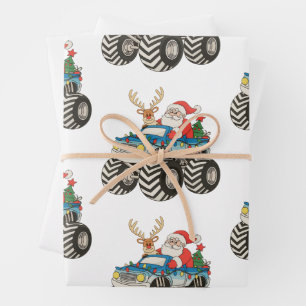 Monster Truck Weihnachts-Weihnachtsfest Geschenkpapier Set