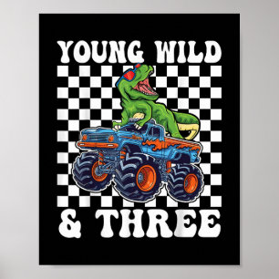 Monster Truck Young Wild und drei 3. Geburtstag Poster