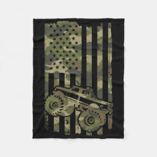 Monster Trucker Retro Monster Truck USA-Flagge 4. Fleecedecke