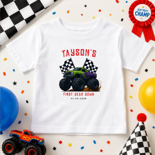 Monster Trucks 1. Geburtstag Party Baby T-shirt