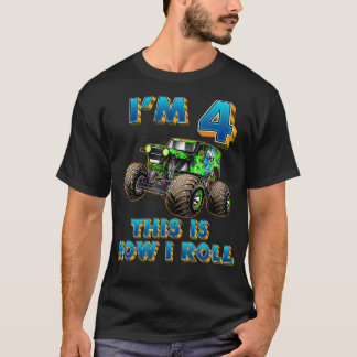 Monster Trucks 4. Geburtstag Junge 4 Jahre alt T-Shirt