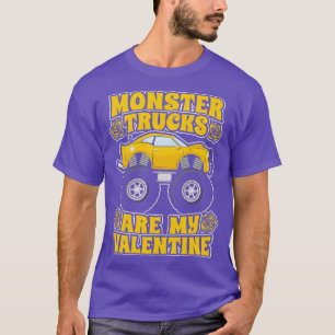 Monster Trucks Are My Valentine Yellow Monster Tru T-Shirt