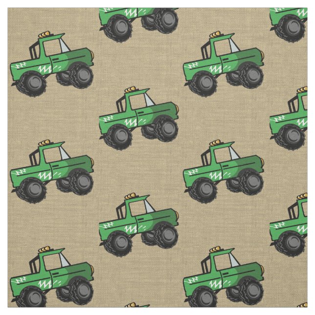 Monster Trucks Green Stoff (Muster)