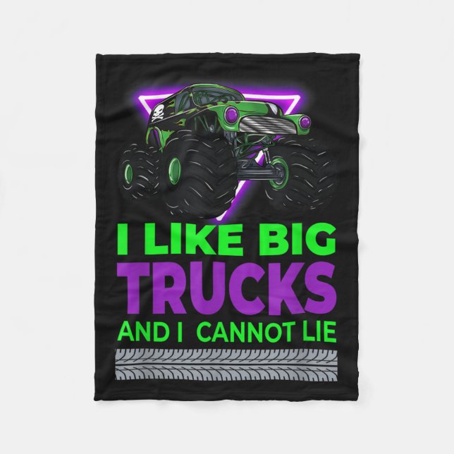 Monster Trucks - I Like Big Trucks And I Cannot Li Fleecedecke (Vorderseite)