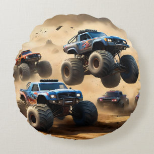 Monster Trucks Mayhem, Boys Hoodie Rundes Kissen