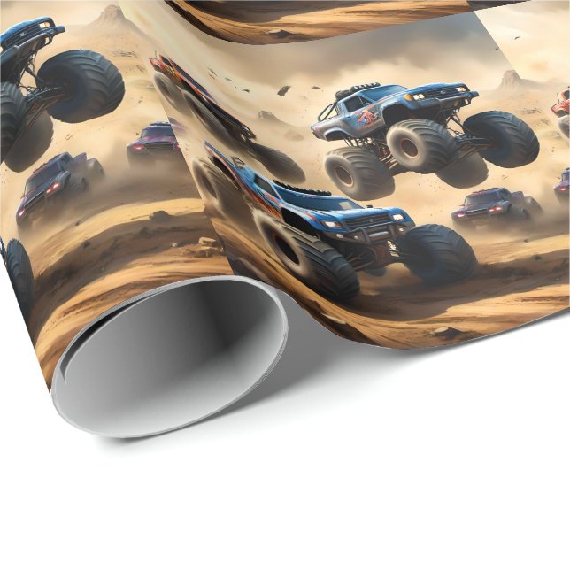 Monster Trucks Mayhem, Geschenkpapier (Rolleneckpunkt)