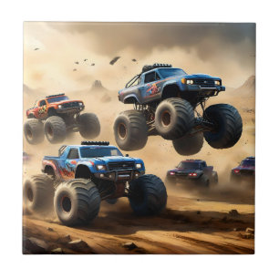 Monster-Trucks-Rennen in der Wüste, Fliese