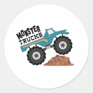 Monster Trucks Runder Aufkleber