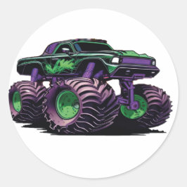 Monster Trucks sind Jam Kids mein Lover Runder Aufkleber