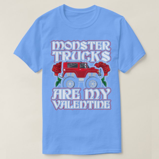 Monster Trucks sind mein Valentine Red Monster Tru T-Shirt (Design vorne)