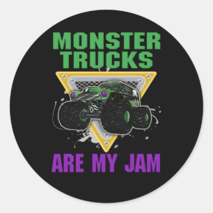 Monster Trucks sind meine Marmelade Runder Aufkleber