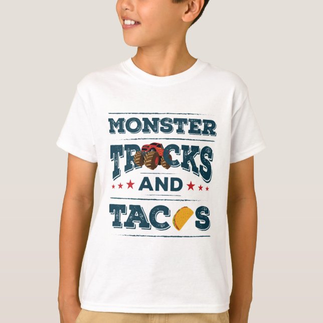Monster Trucks und Tacos T-Shirt (Vorderseite)