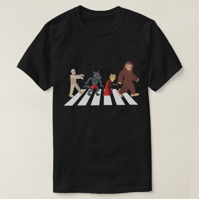 Monster überqueren die Abbey Road T-Shirt (Design vorne)