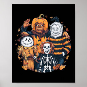 Monster und Freunde in Kostümen fallen Saison Hall Poster