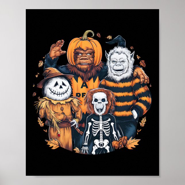 Monster und Freunde in Kostümen fallen Saison Hall Poster (Vorne)