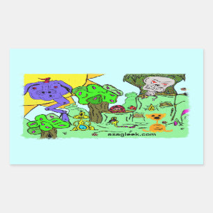 Monster Valley-Aufkleber Rechteckiger Aufkleber