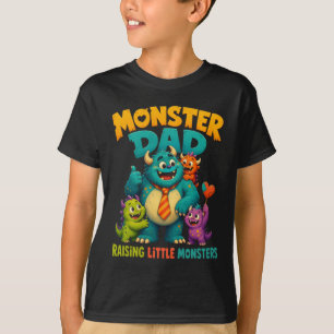 Monster-Vater erzieht kleine Monster Lustige Väter T-Shirt