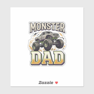 Monster-Vater Monster-Truck Vintage-Vector-Shirt D Aufkleber