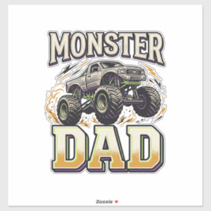 Monster-Vater Monster-Truck Vintage-Vector-Shirt D Aufkleber