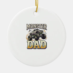 Monster-Vater Monster-Truck Vintage-Vector-Shirt D Keramik Ornament