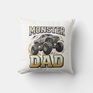 Monster-Vater Monster-Truck Vintage-Vector-Shirt D Kissen