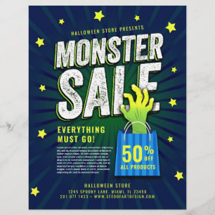 Monster-Verkauf Halloween-Werbung Flyer