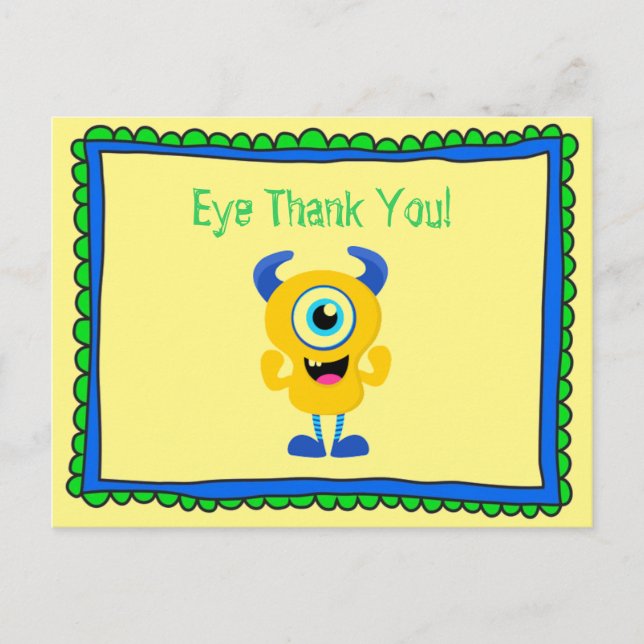 Monster Vielen Dank Postkarte (Vorderseite)