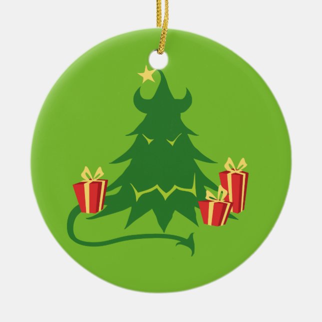 Monster Weihnachtsbaum Keramikornament (Vorne)
