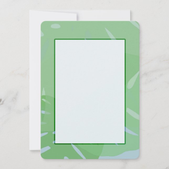 Monstera Abstrakt grüne Einladungen (Vorderseite)