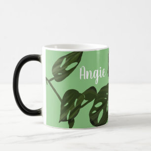 Monstera Adanosii Käsepflanzen-Illustration Grün Verwandlungstasse