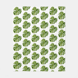 Monstera Albo Fleece-Decke Fleecedecke