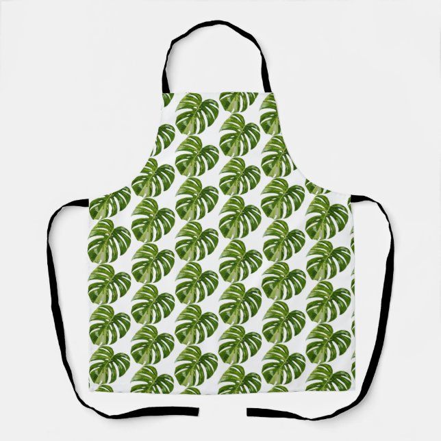 Monstera Albo Gardening Apron  Rare Houseplant Art Schürze (Vorderseite)