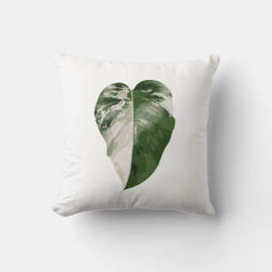 Monstera Albo Heart — Wohndeko Echtpflanzen-Kunst Kissen