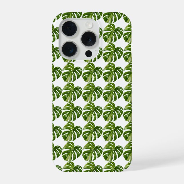 Monstera Albo Pattern iPhone Case — Tropical iPhone Hülle (Rückseite)