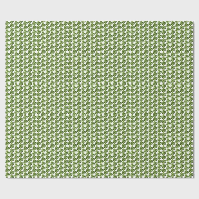 Monstera Albo Wrapping Paper Geschenkpapier (Flach)