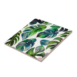 Monstera Aquarell Fliese