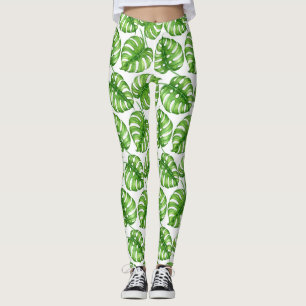 Monstera Aquarellmuster Leggings