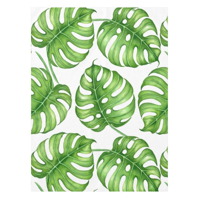 Monstera Aquarellmuster Tischdecke (Vorderseite)