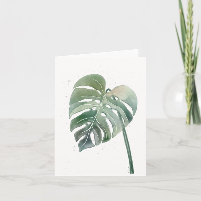 Monstera Blank Grußkarte Karte (Vorderseite)
