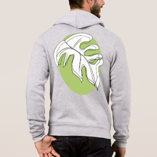 Monstera-Blatt Abstracte Pflanzenillustration Grün Hoodie