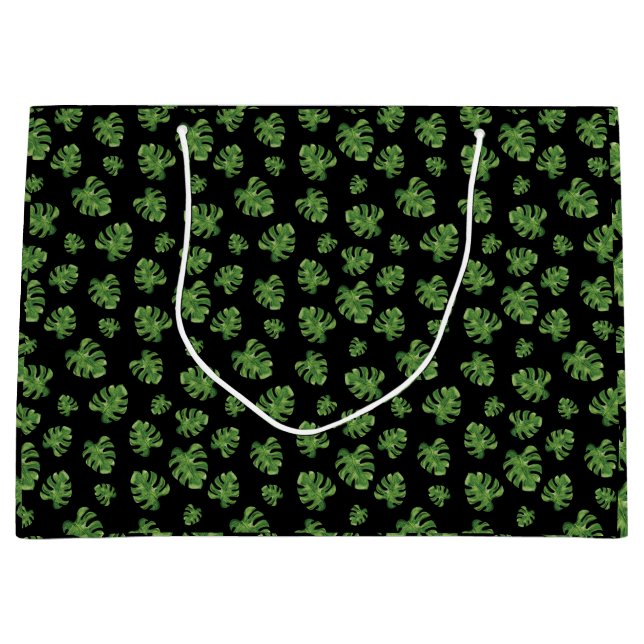 Monstera-Blatt-Geschenktasche Große Geschenktüte (Vorderseite)