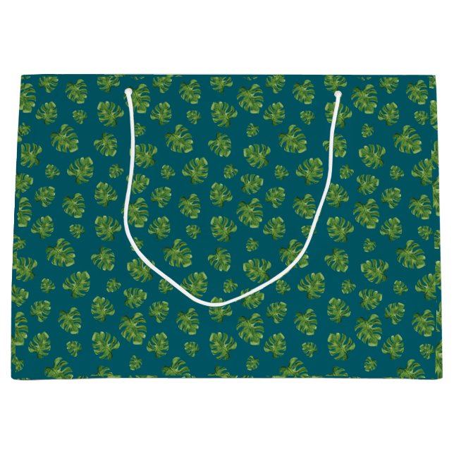 Monstera-Blatt-Geschenktasche Große Geschenktüte (Vorderseite)