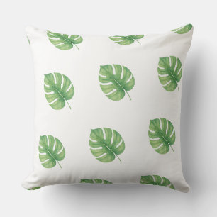 Monstera-Blatt-Grün-Design. Kissen