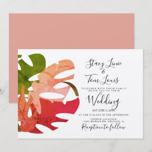 Monstera-Blatt-Handgezeichnete-Erdige-Einladung Einladung