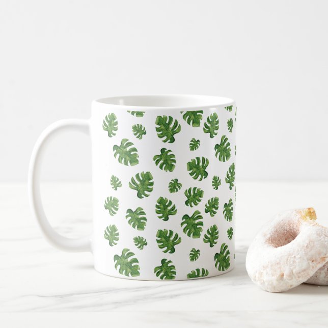 Monstera-Blatt-Kaffeetasse Kaffeetasse (Mit Donut)