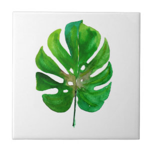 Monstera-Blatt-Keramikfliese Fliese