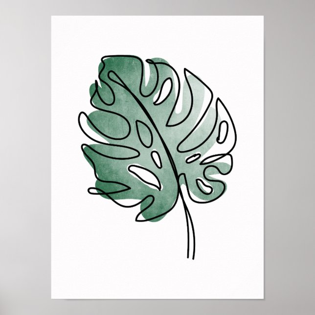 Monstera-Blatt Poster (Vorne)