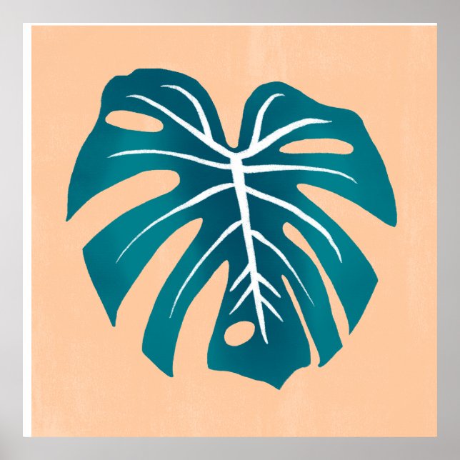 Monstera-Blatt-Poster-Wand-Kunst Poster (Vorne)