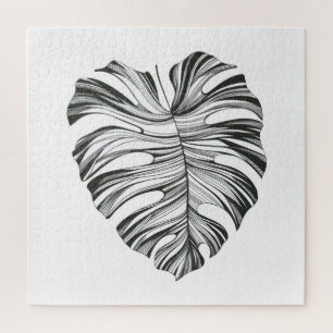 Monstera-Blatt: Tropisches natürliches Element. Puzzle
